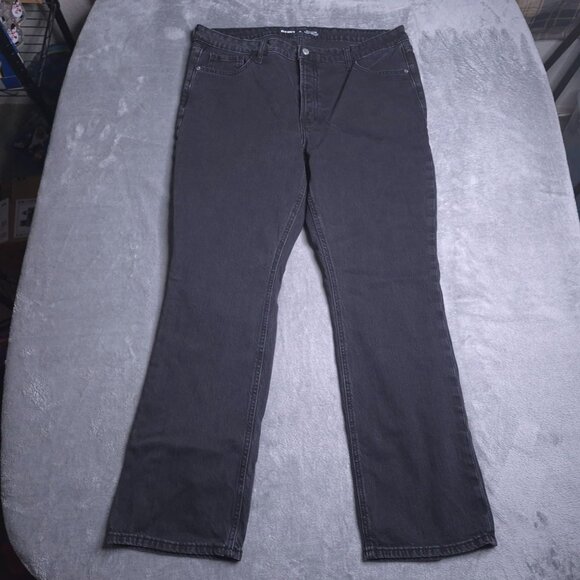 Old Navy Womens Extra High-Rise Kicker Boot-Cut Jeans 18 Black Button Fly - Picture 4 of 9